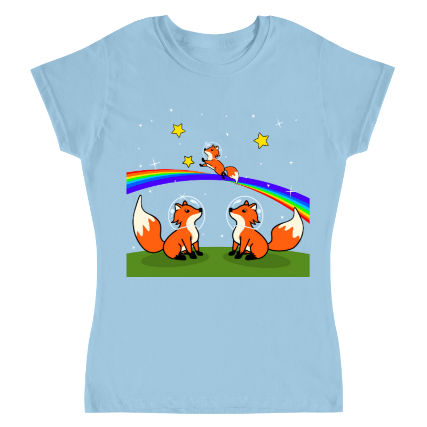 Rainbow foxes / playera para dama