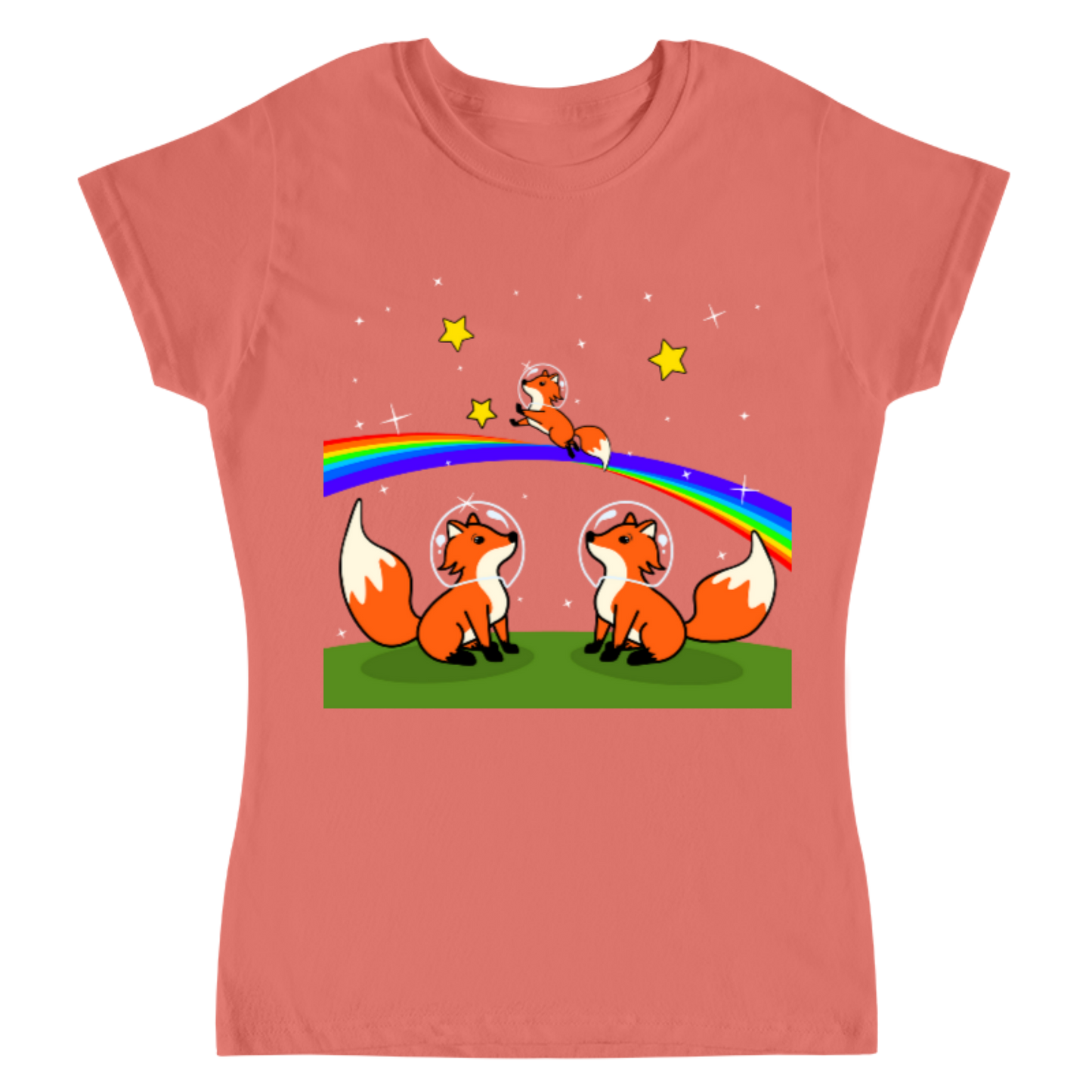 Rainbow foxes / playera para dama