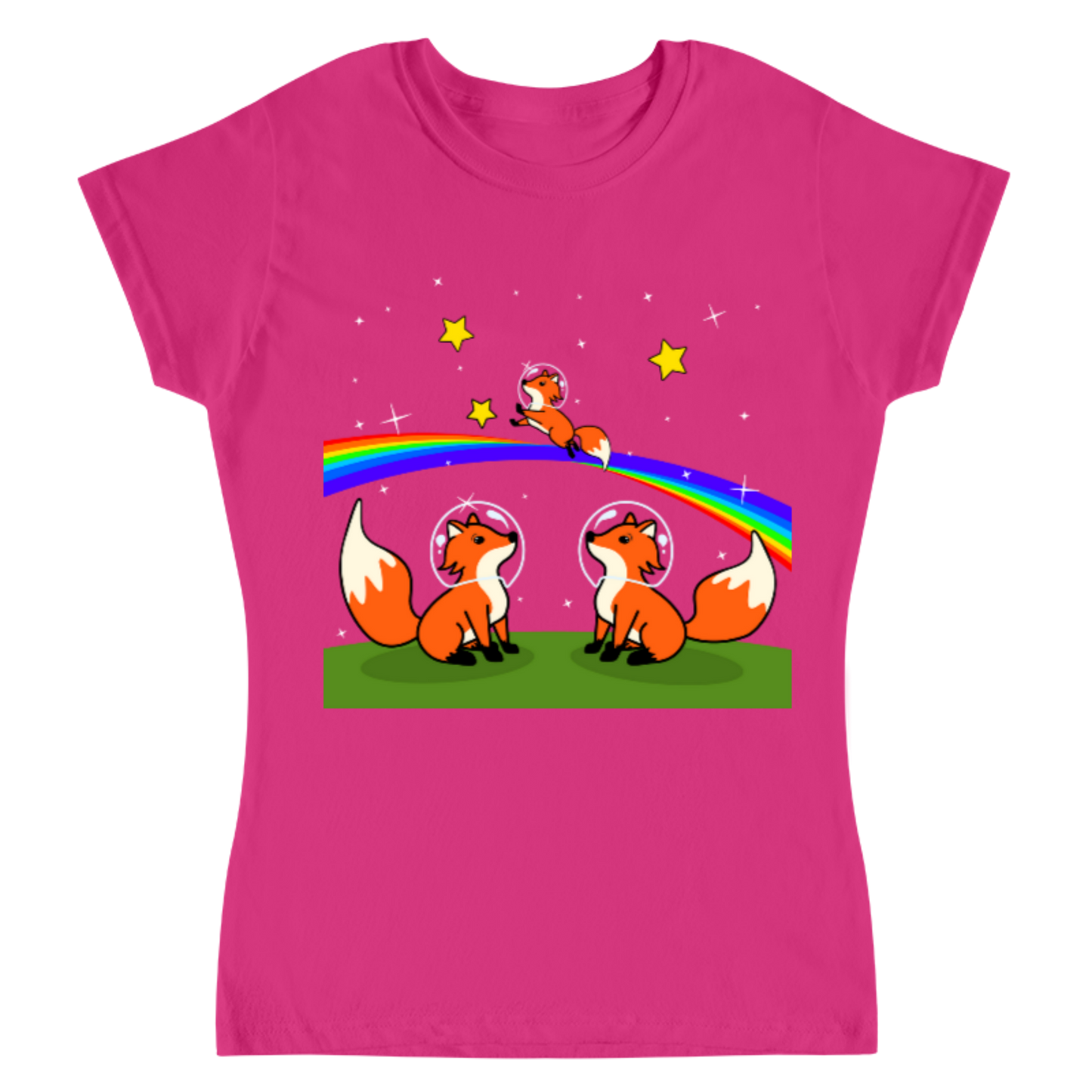 Rainbow foxes / playera para dama