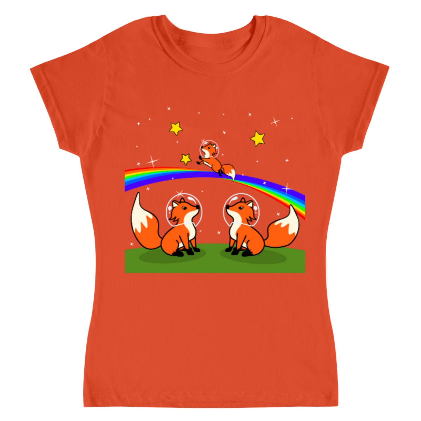 Rainbow foxes / playera para dama