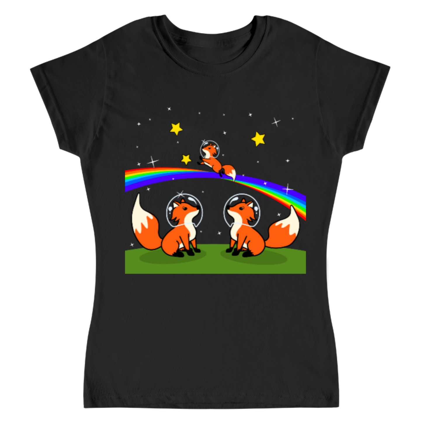 Rainbow foxes / playera para dama