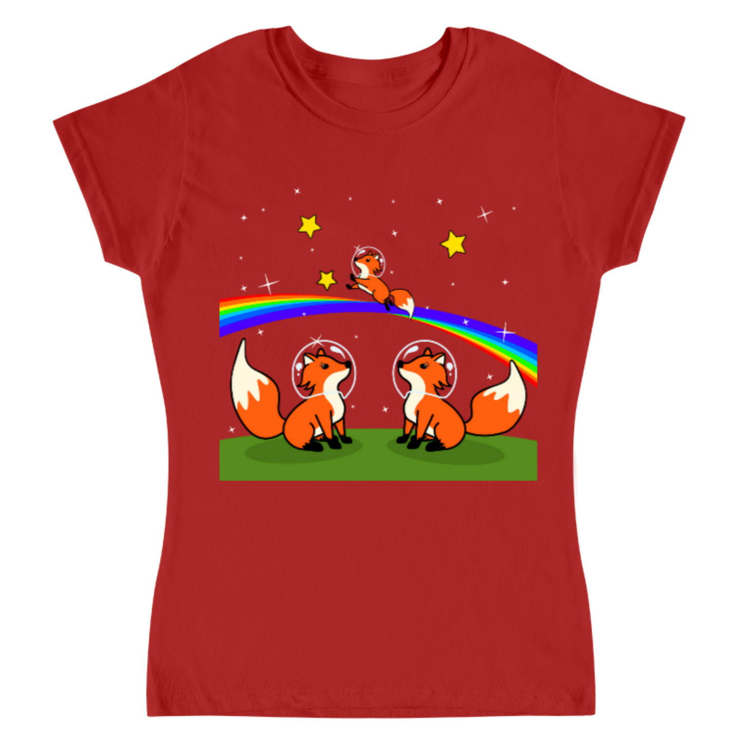 Rainbow foxes / playera para dama